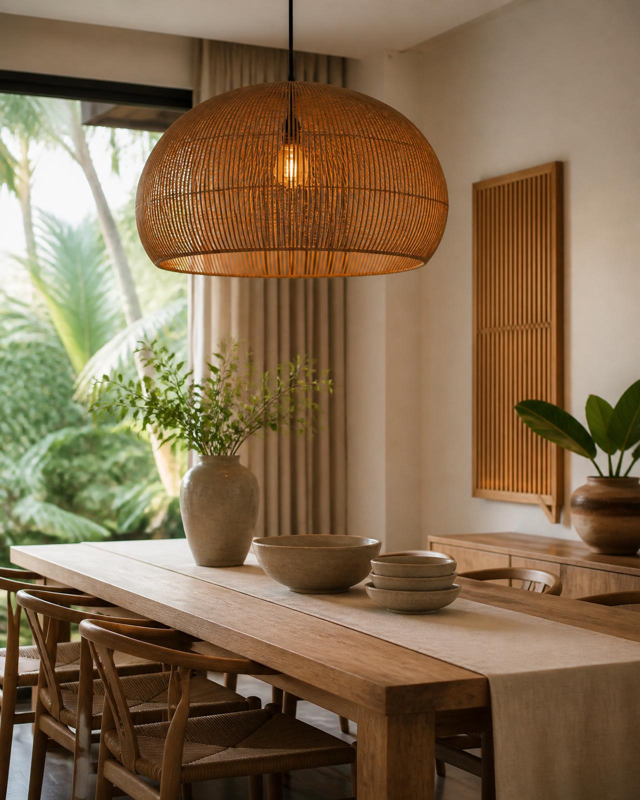 An Almary dining table set in a warm modern Malaysian home